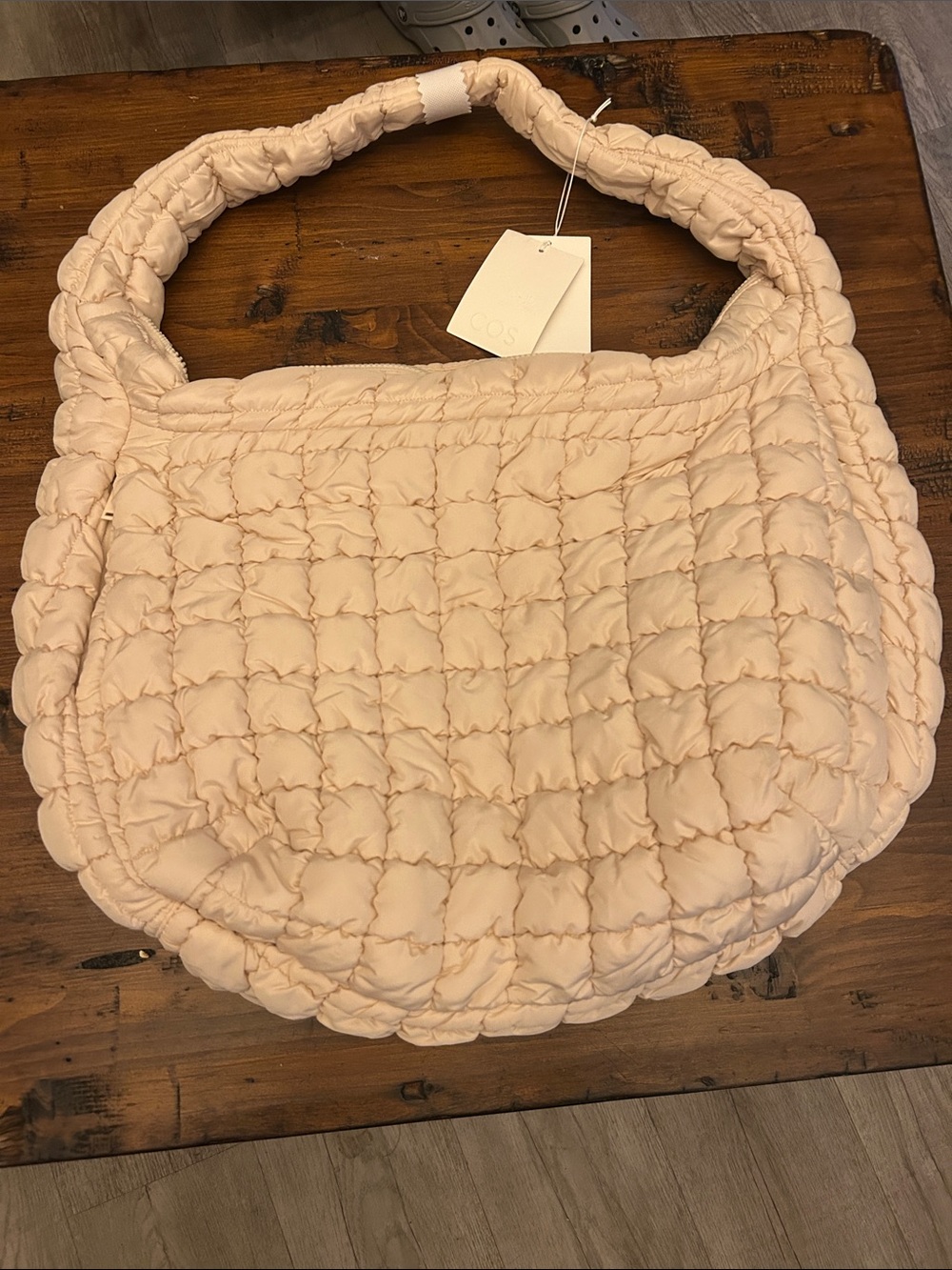 COS Quilted Padded Shoulder Bag - Light tan